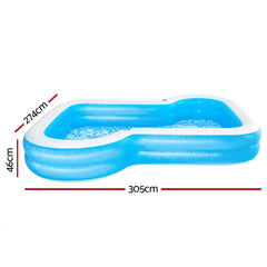 Bestway Kids Pool 305x274x46cm Inflatable Above Ground Swimming Pools 1207L