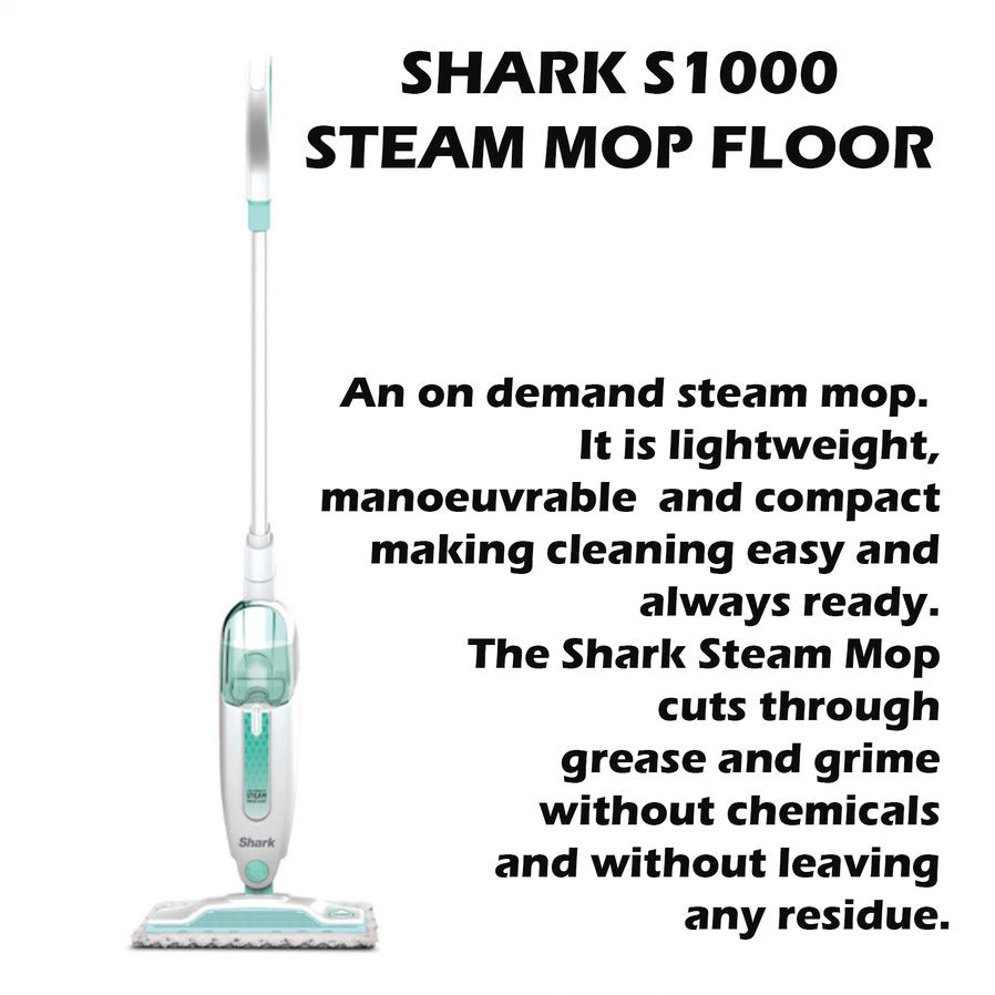 Shark Steam Mop Cleaner S1000 Hard Floor Sanitiser Lightweight Home Cleaning