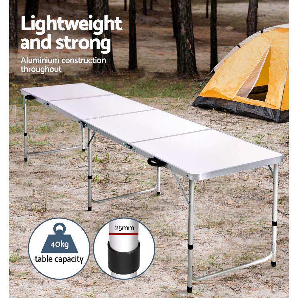 Weisshorn Folding Camping Table 240CM Portable Outdoor Picnic BBQ Aluminium Desk-ACT