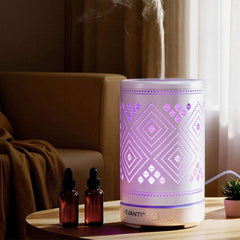 Devanti Ultrasonic Aroma Diffuser Aromatherapy 100ml LED Lights Iron Humidifier Forest