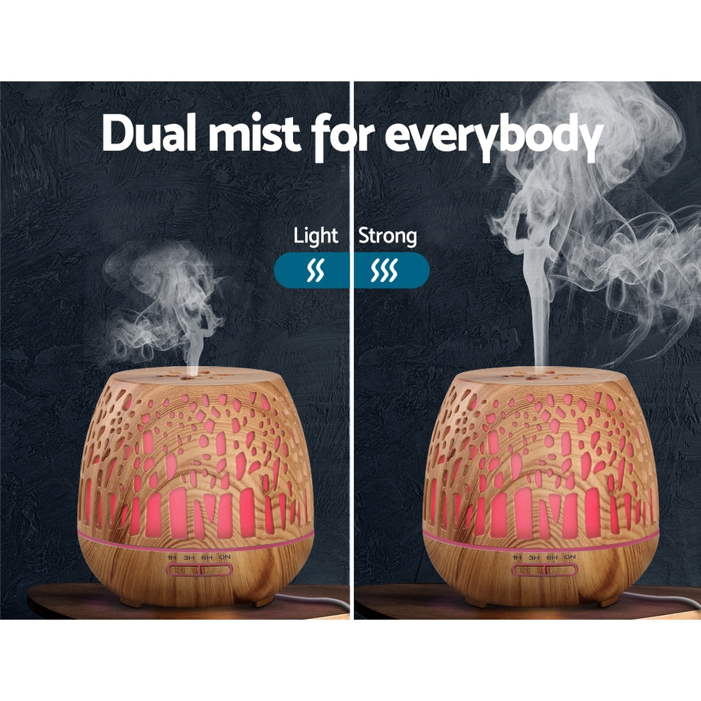 Devanti Aroma Diffuser Aromatherapy Wood Grain 400ml