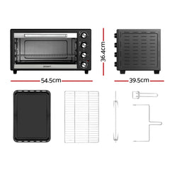 Devanti 45L Convection Oven Electric Fryer Ovens 1800W-REMOTE