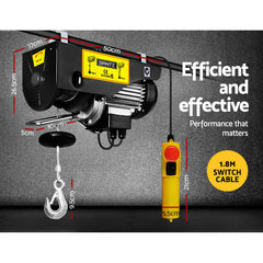 Giantz Electric Hoist Winch 500/1000KG Cable 20M Rope Tool Remote Chain Lifting-QLD_Metro