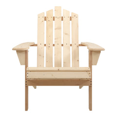 Gardeon Adirondack Outdoor Chairs Wooden Beach Chair Patio Furniture Garden Natural