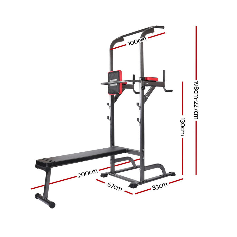 Everfit Weight Bench Chin Up Bar Bench Press Home Gym 380kg Capacity-ACT