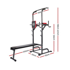 Everfit Weight Bench Chin Up Bar Bench Press Home Gym 380kg Capacity-QLD_Rural