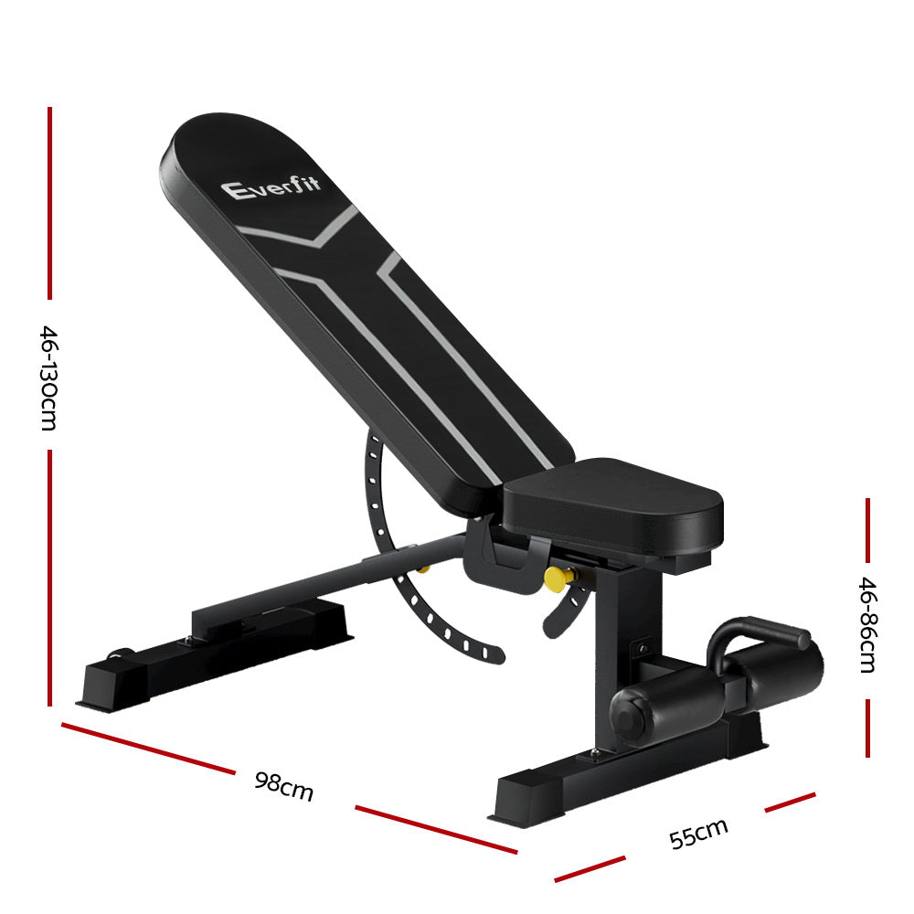 Everfit Weight Bench Adjustable FID Bench Press Home Gym 450kg Capacity-NSW_Rural