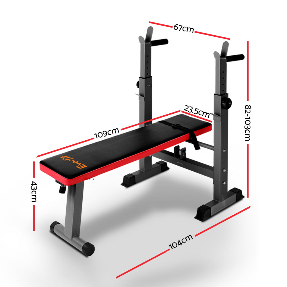 Everfit Weight Bench Squat Rack Bench Press Home Gym Equipment 200kg-ACT