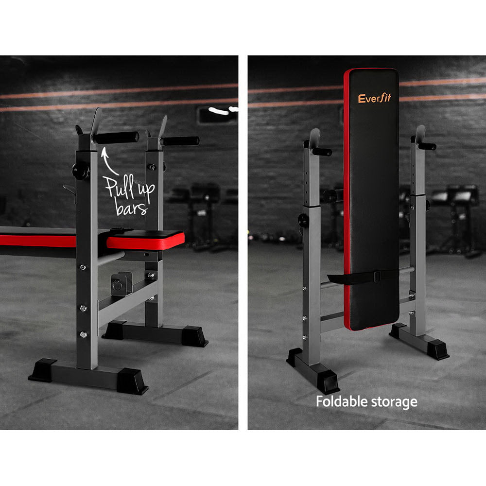 Everfit Weight Bench Squat Rack Bench Press Home Gym Equipment 200kg-QLD_Rural