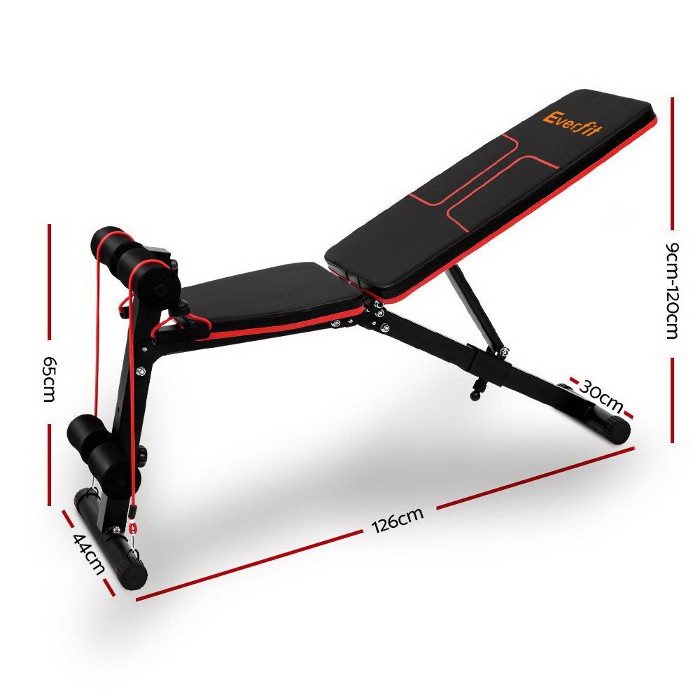 Everfit Weight Bench Adjustable FID Bench Press Home Gym 150kg Capacity-NT_Rural