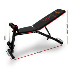 Everfit Weight Bench Adjustable FID Bench Press Home Gym 150kg Capacity-REMOTE