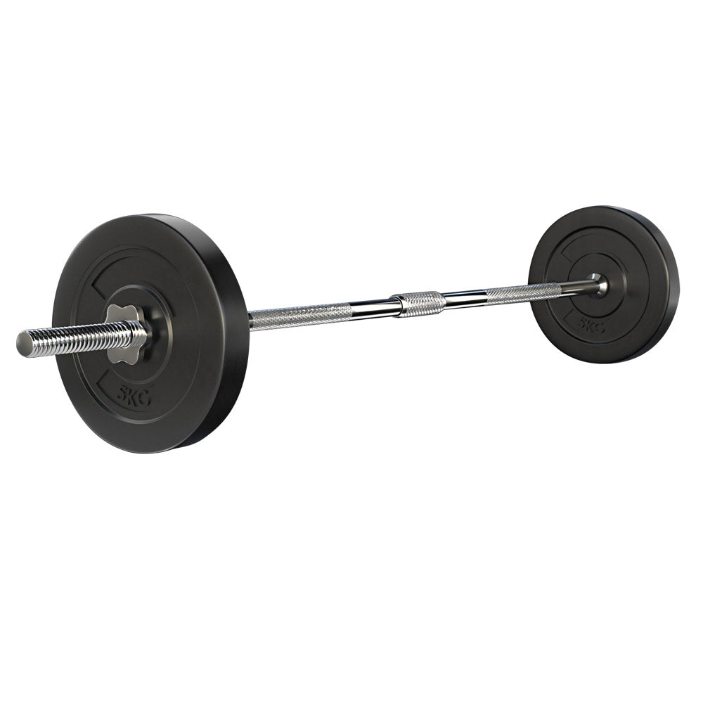 Everfit 18kg Barbell Set Weight Plates Bar Lifting Bench 168cm-ACT