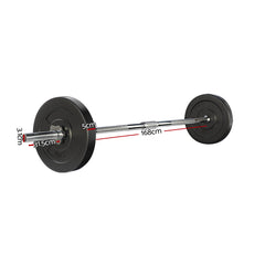 Everfit 18kg Barbell Set Weight Plates Bar Lifting Bench 168cm-NSW_Rural