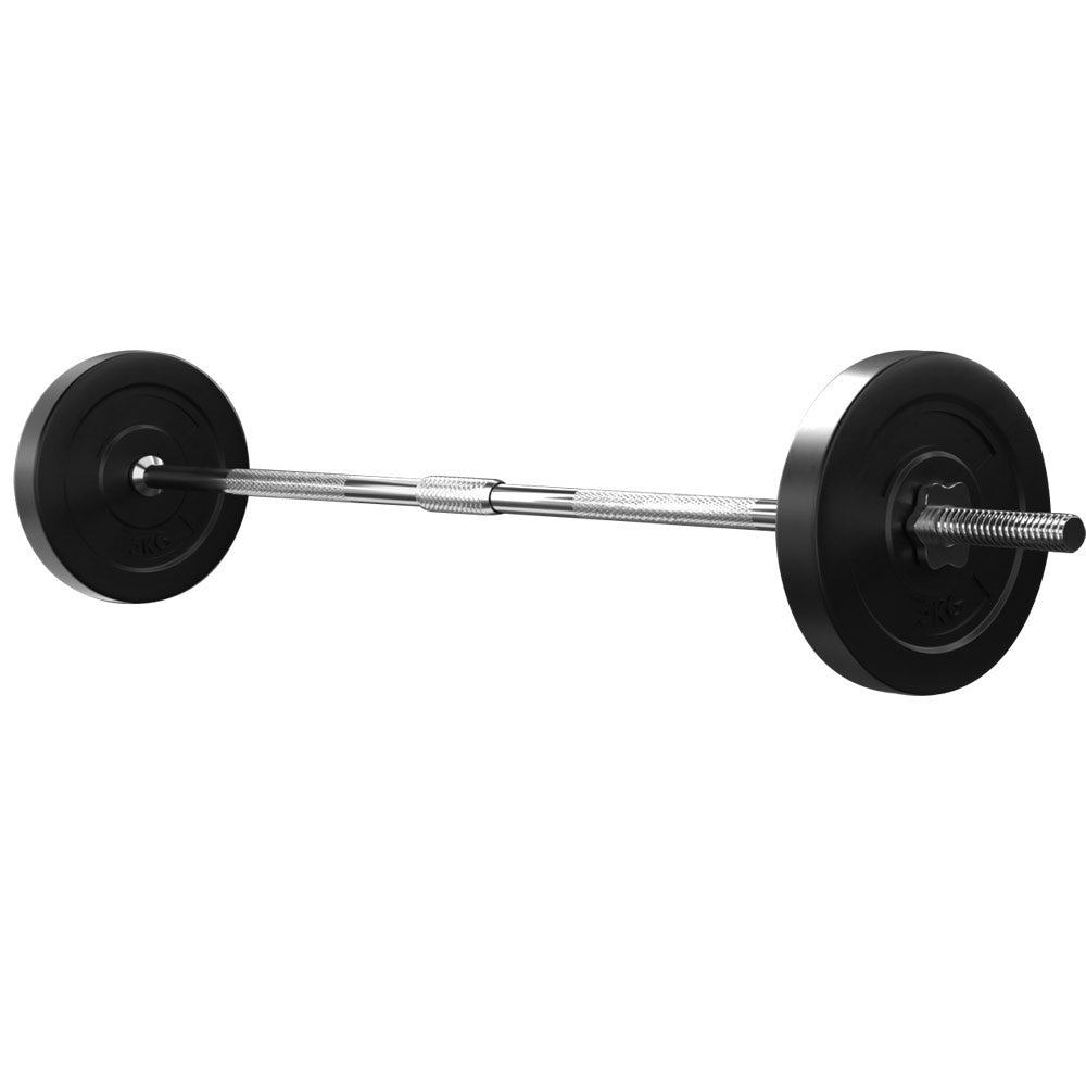 Everfit 18kg Barbell Set Weight Plates Bar Lifting Bench 168cm-ACT