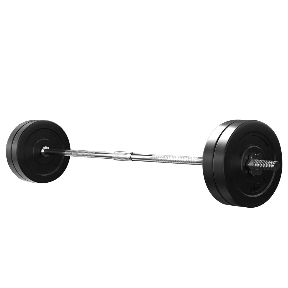 Everfit 28kg Barbell Set Weight Plates Bar Lifting Bench 168cm-VIC_Rural