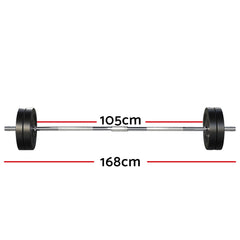 Everfit 48kg Barbell Set Weight Plates Bar Lifting Bench 168cm-NT_Rural