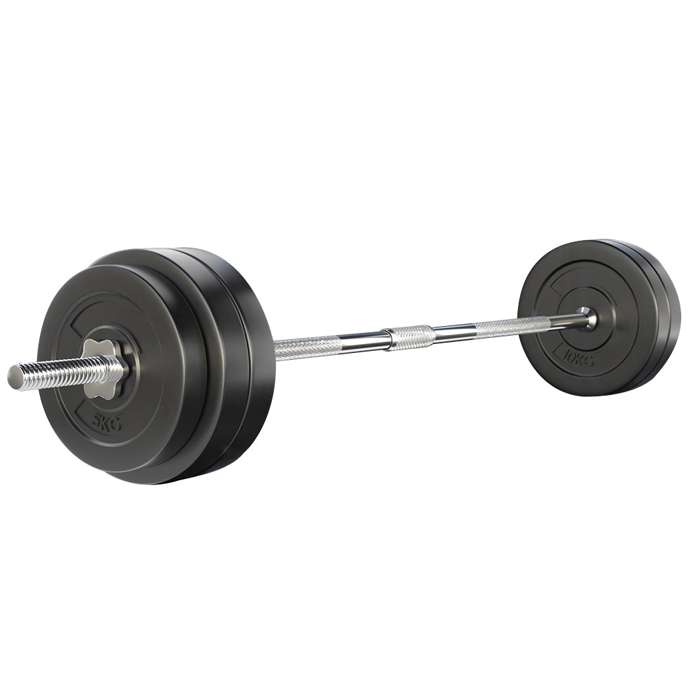 Everfit 58kg Barbell Set Weight Plates Bar Lifting Bench 168cm-ACT