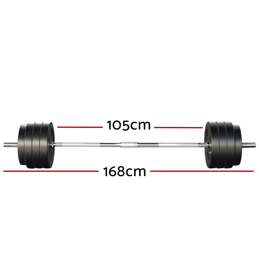 Everfit 78kg Barbell Set Weight Plates Bar Lifting Bench 168cm-NSW_Metro