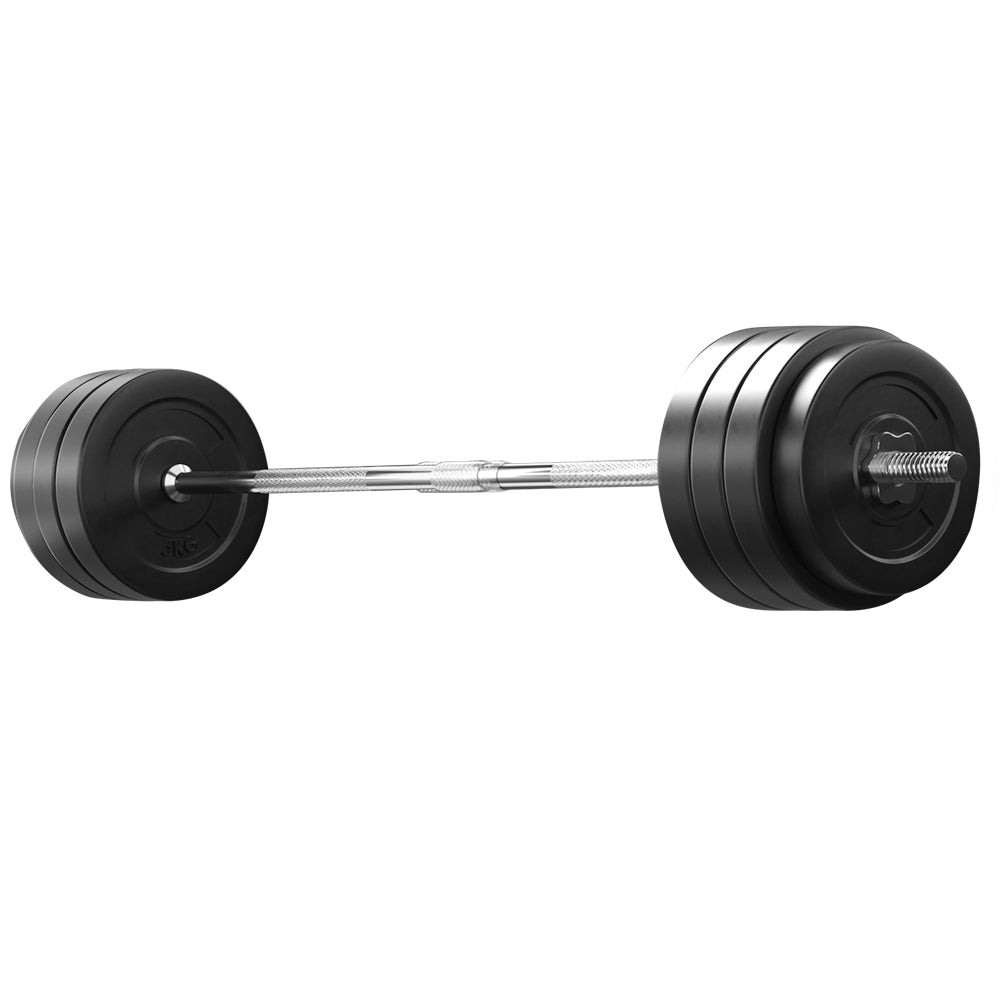 Everfit 78kg Barbell Set Weight Plates Bar Lifting Bench 168cm-SA_Metro