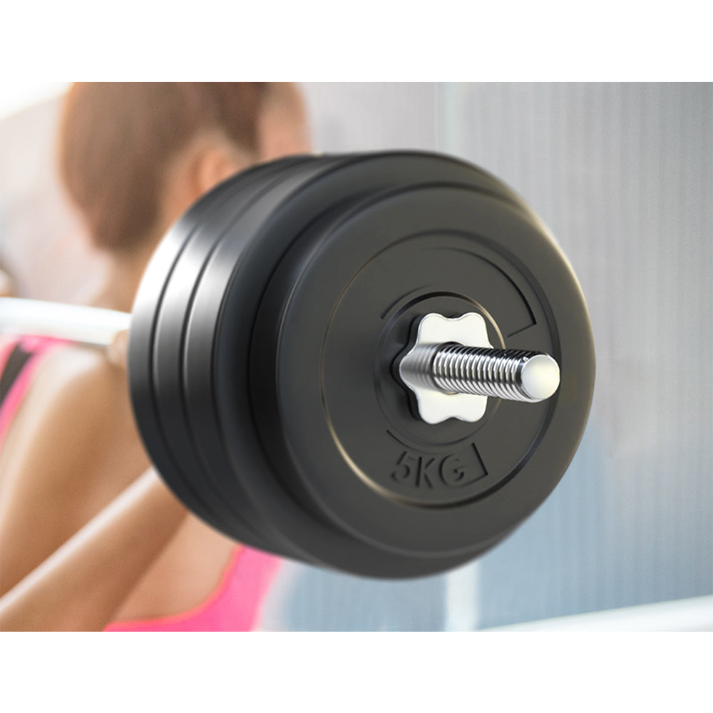 Everfit 78kg Barbell Set Weight Plates Bar Lifting Bench 168cm-NSW_Metro