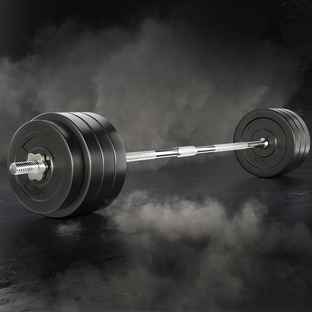 Everfit 78kg Barbell Set Weight Plates Bar Lifting Bench 168cm-NSW_Metro