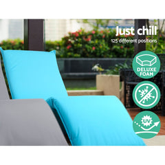 Artiss Floor Lounge Sofa Camping Chair Blue-TAS_Metro