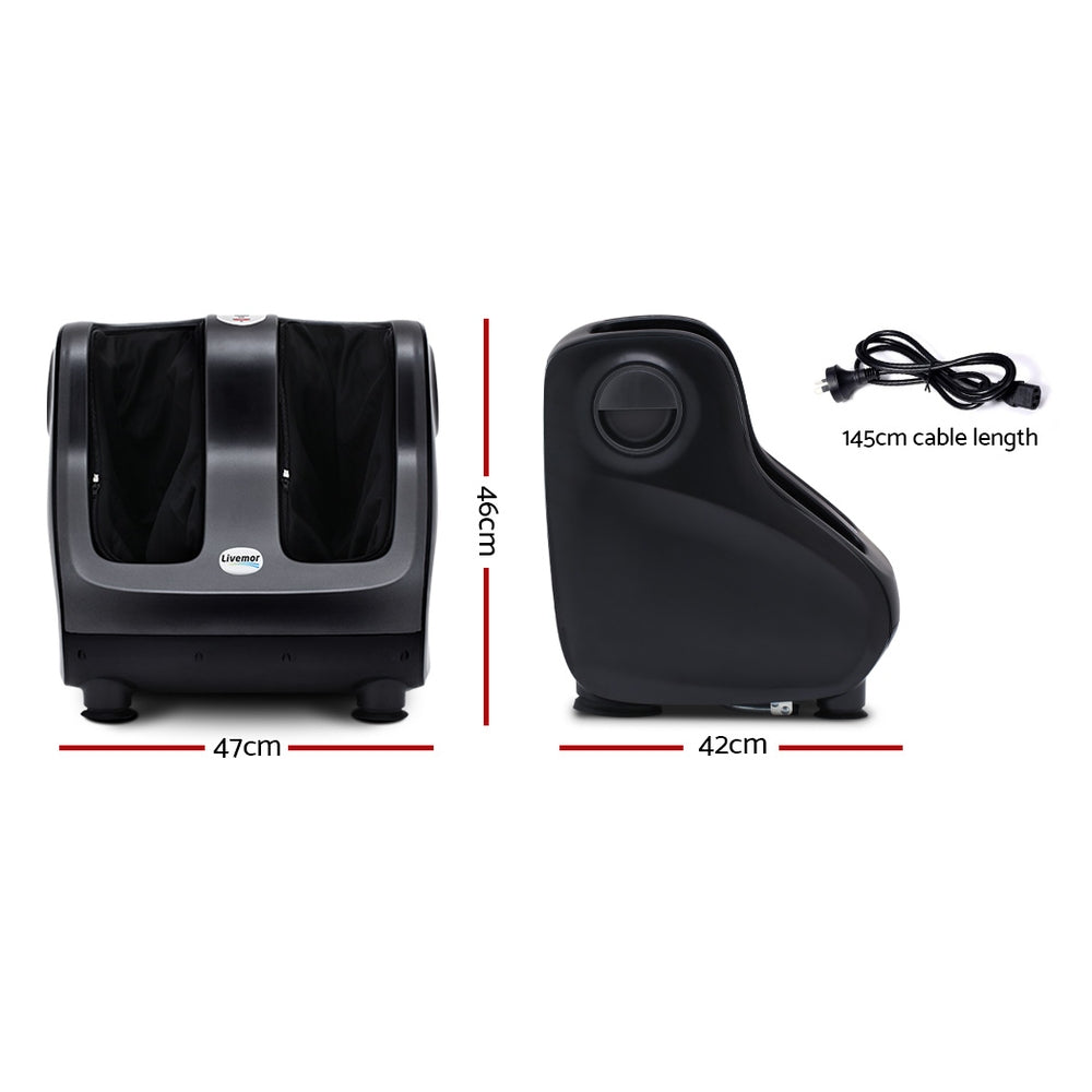 Livemor Foot Massager Shiatsu Massagers Electric Roller Calf Leg Kneading Black-TAS_Rural