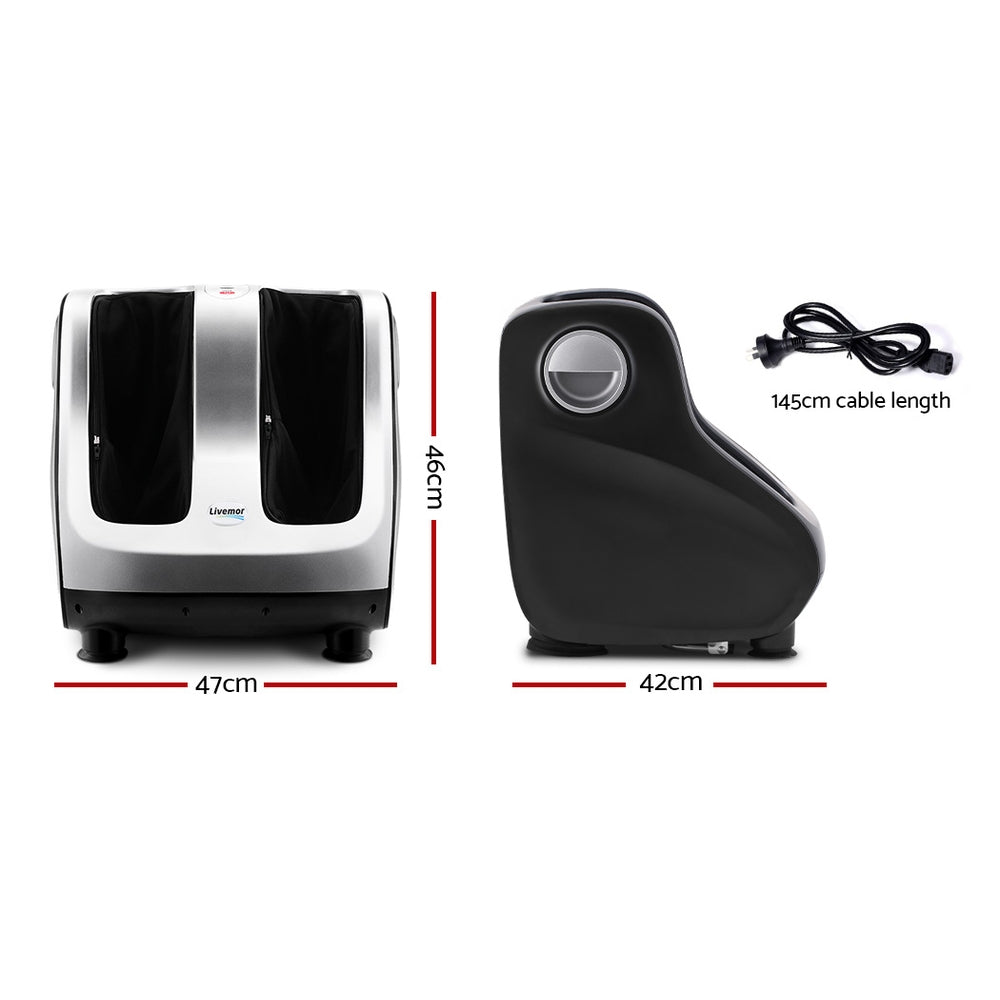 Livemor Foot Massager Shiatsu Massagers Electric Roller Calf Leg Kneading Silver-QLD_Metro