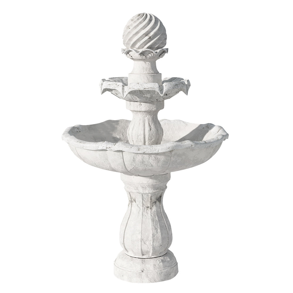 Gardeon Solar Water Feature 3-Tier Fountain with Pump Kit Bird Bath 93CM Ivory-QLD_Rural