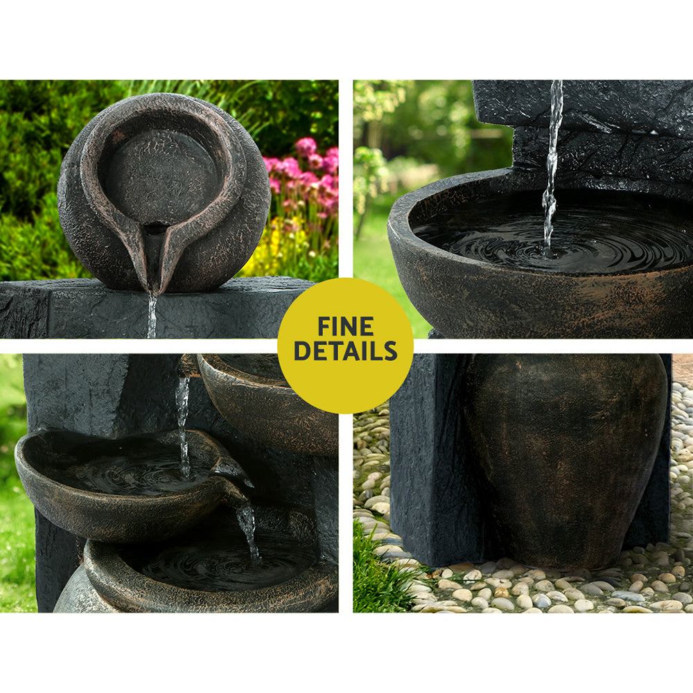 Gardeon Solar Water Feature Cascading Fountain 5 Tiered Bowl Bird Bath 99CM-NSW_Metro