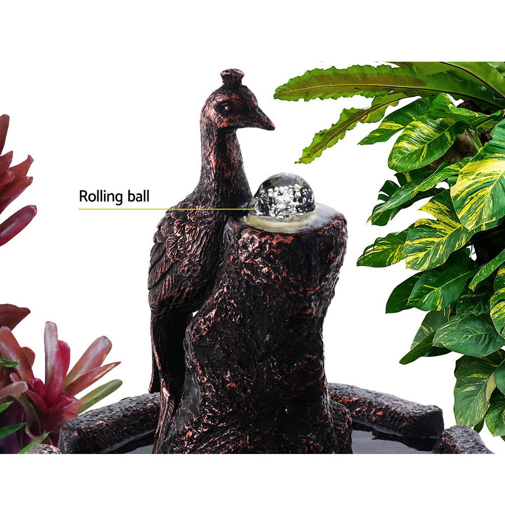 Gardeon Solar Water Feature Tier Fountain with Pump Kit Bird Bath 106CM Peacock-WA_Metro