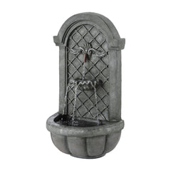 Gardeon Solar Fountain Water Feature Wall Mount Garden Fountains 80CM Grey-REMOTE