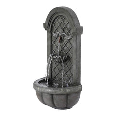 Gardeon Solar Fountain Water Feature Wall Mount Garden Fountains 80CM Grey-SA_Rural