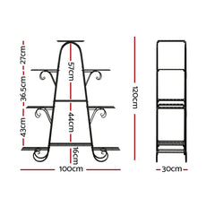 Artiss Plant Stand 9 Tier Metal Flower Pot Shelf Black