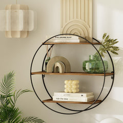 Artiss Floating Wall Shelf Round 3-Tier