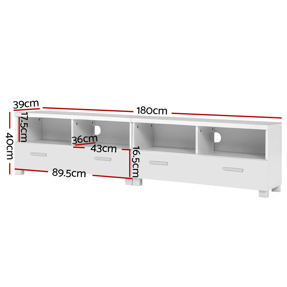 Artiss TV Cabinet Entertainment Unit 180cm White Eddie-SA_Metro