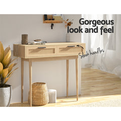 Artiss Console Table 2 Rattan Drawers-WA_Rural