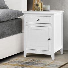 Artiss Bedside Tables Side Table Drawers Nightstand White