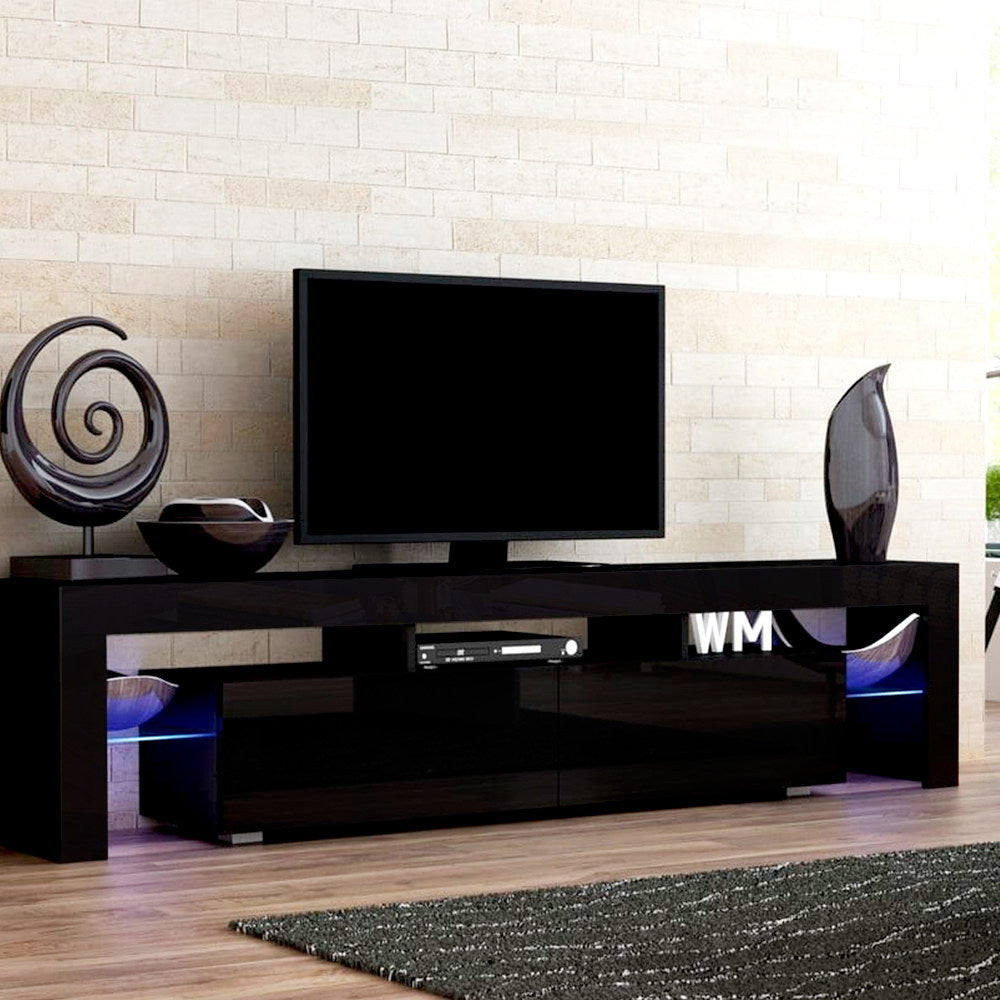 Artiss Entertainment Unit TV Cabinet LED 189cm Black Elo-VIC_Metro