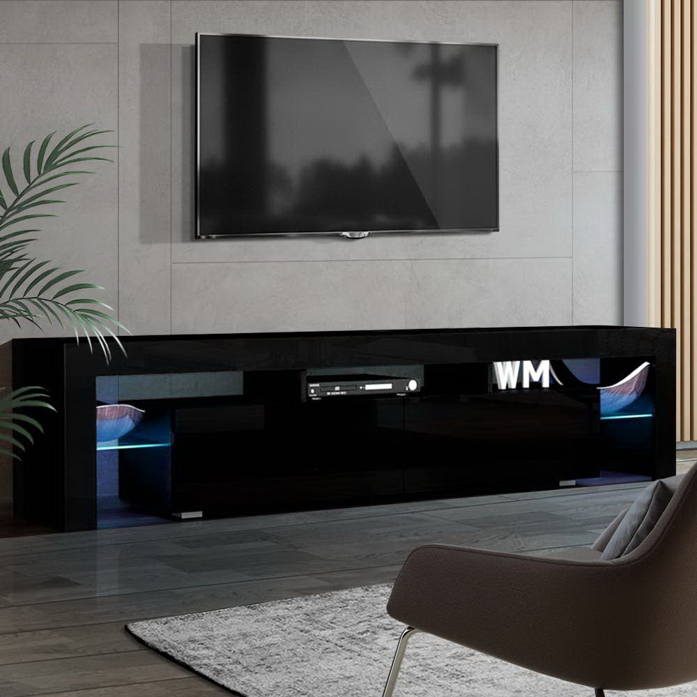 Artiss Entertainment Unit TV Cabinet LED 189cm Black Elo-VIC_Metro