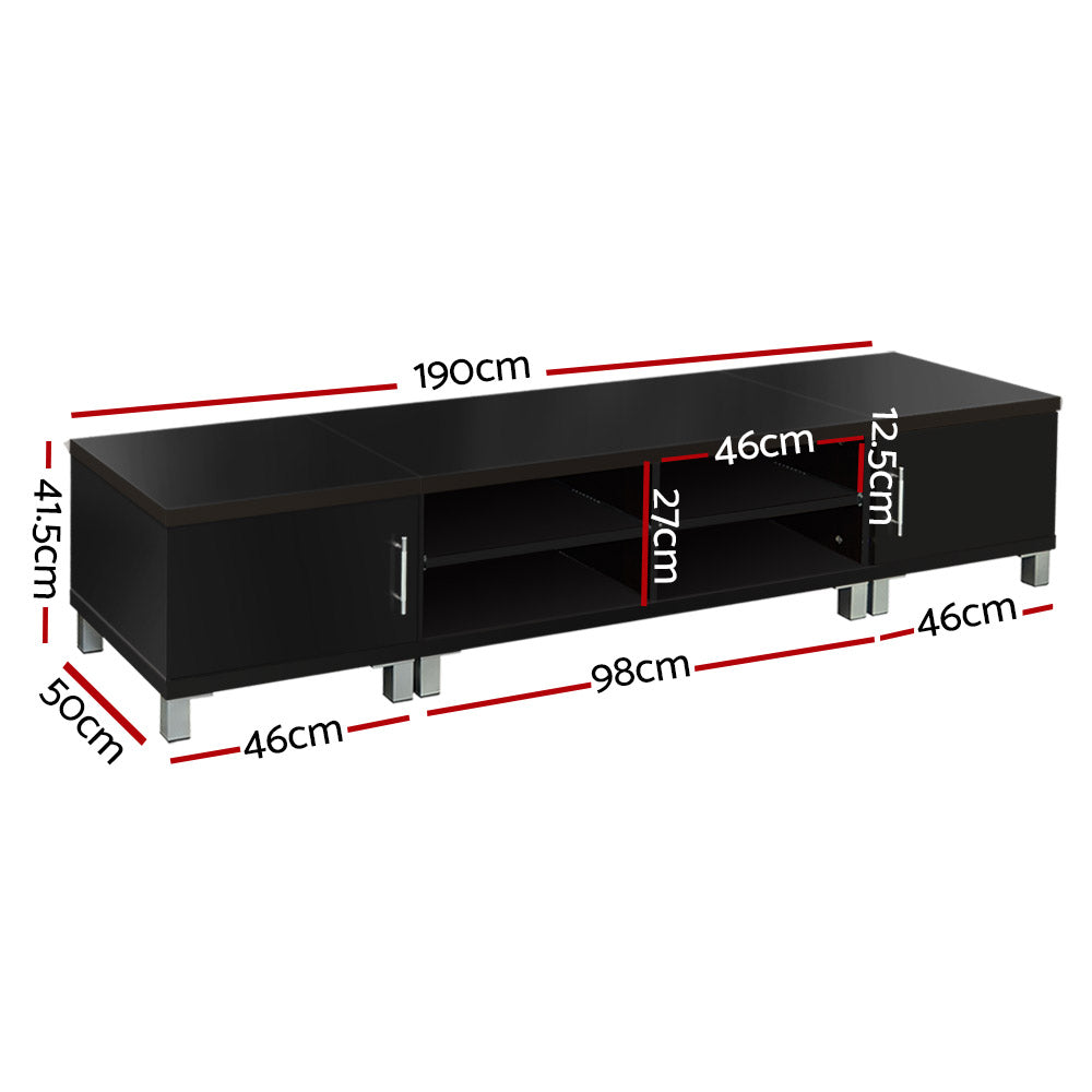 Artiss TV Cabinet Entertainment Unit 190cm Black Danson-QLD_Metro