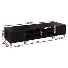 Artiss TV Cabinet Entertainment Unit 190cm Black Danson-QLD_Metro