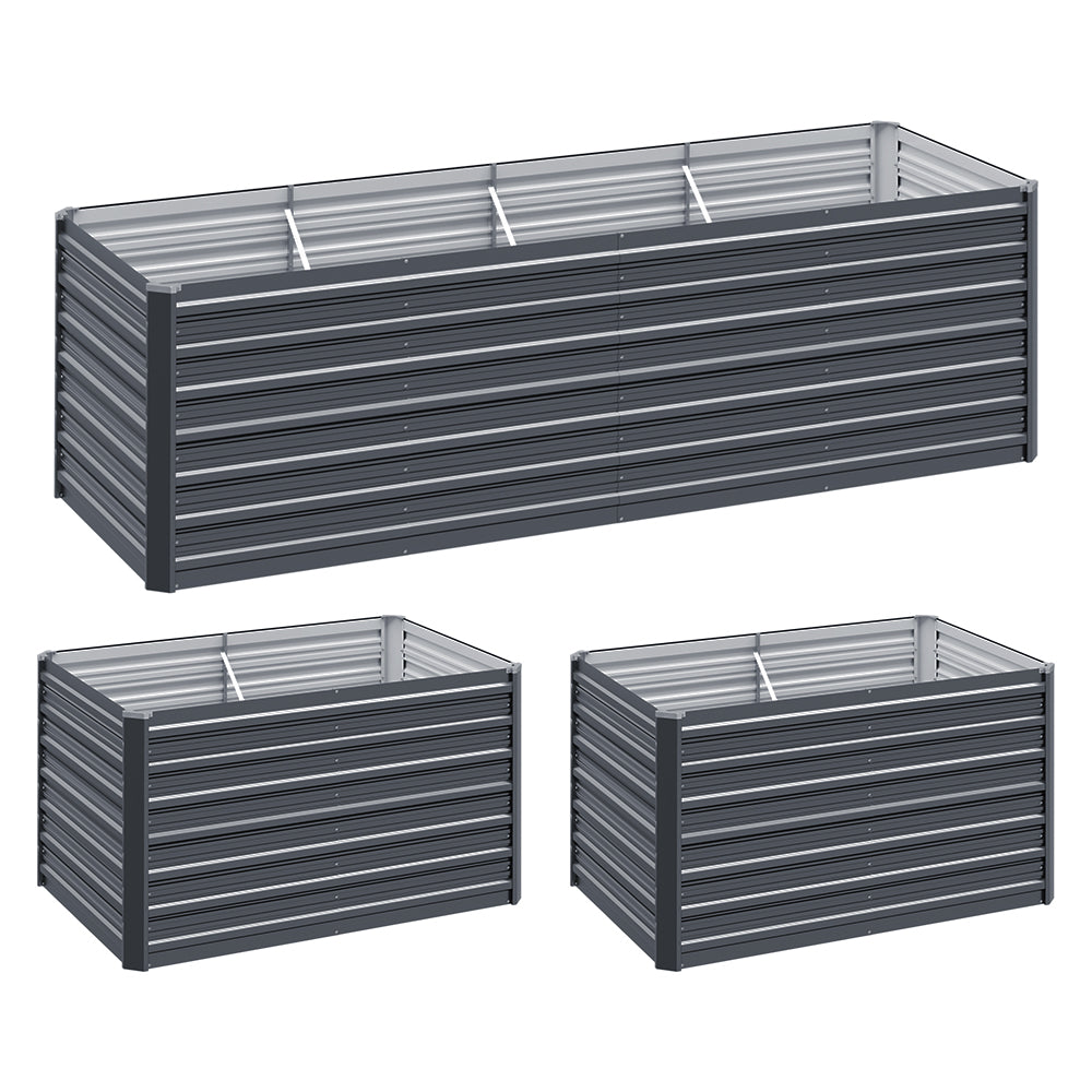 Green Fingers Garden Bed 240x80x77cm Planter Box Raised Container Galvanised Herb-NSW_Metro