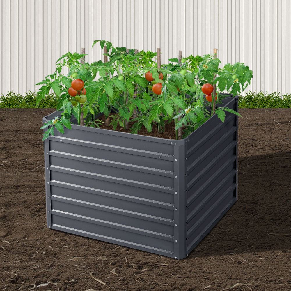 Green Fingers 2x Garden Bed 100x100x77cm Planter Box Raised Container Galvanised-SA_Metro