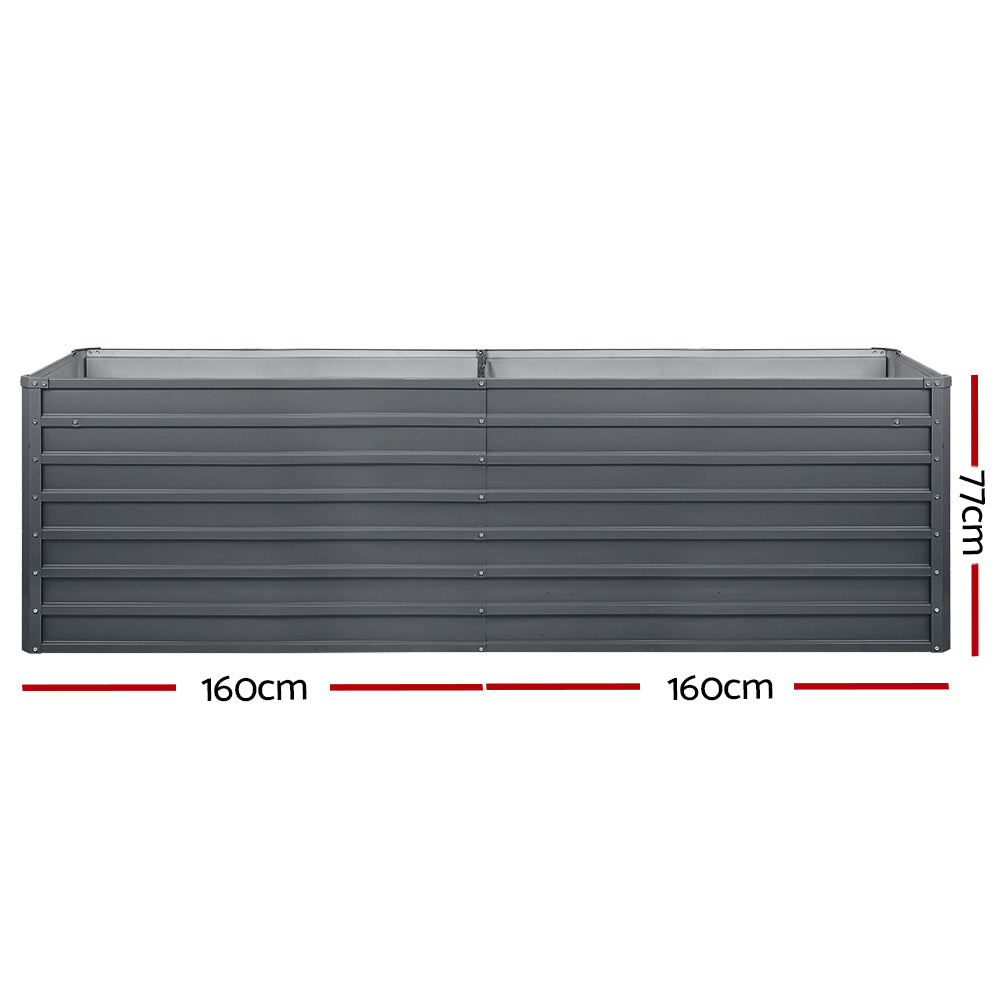 Green Fingers Garden Bed 320x80x77cm Planter Box Raised Container Galvanised Herb-WA_Rural