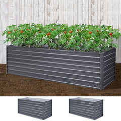 Green Fingers Garden Bed 320x80x77cm Planter Box Raised Container Galvanised Herb-SA_Metro