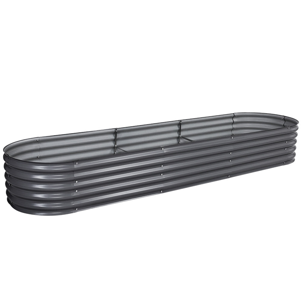 Green Fingers Garden Bed 320X80X42cm Oval Planter Box Raised Container Galvanised-SA_Metro