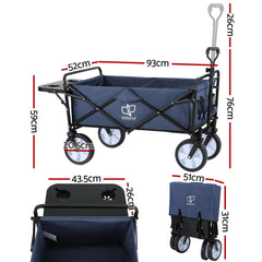 Gardeon Garden Cart with Cup Holders Blue-SA_Metro