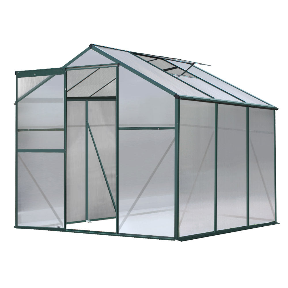 Greenfingers Greenhouse 1.9x1.9x1.83M Aluminium Polycarbonate Green House Garden Shed-TAS_Rural