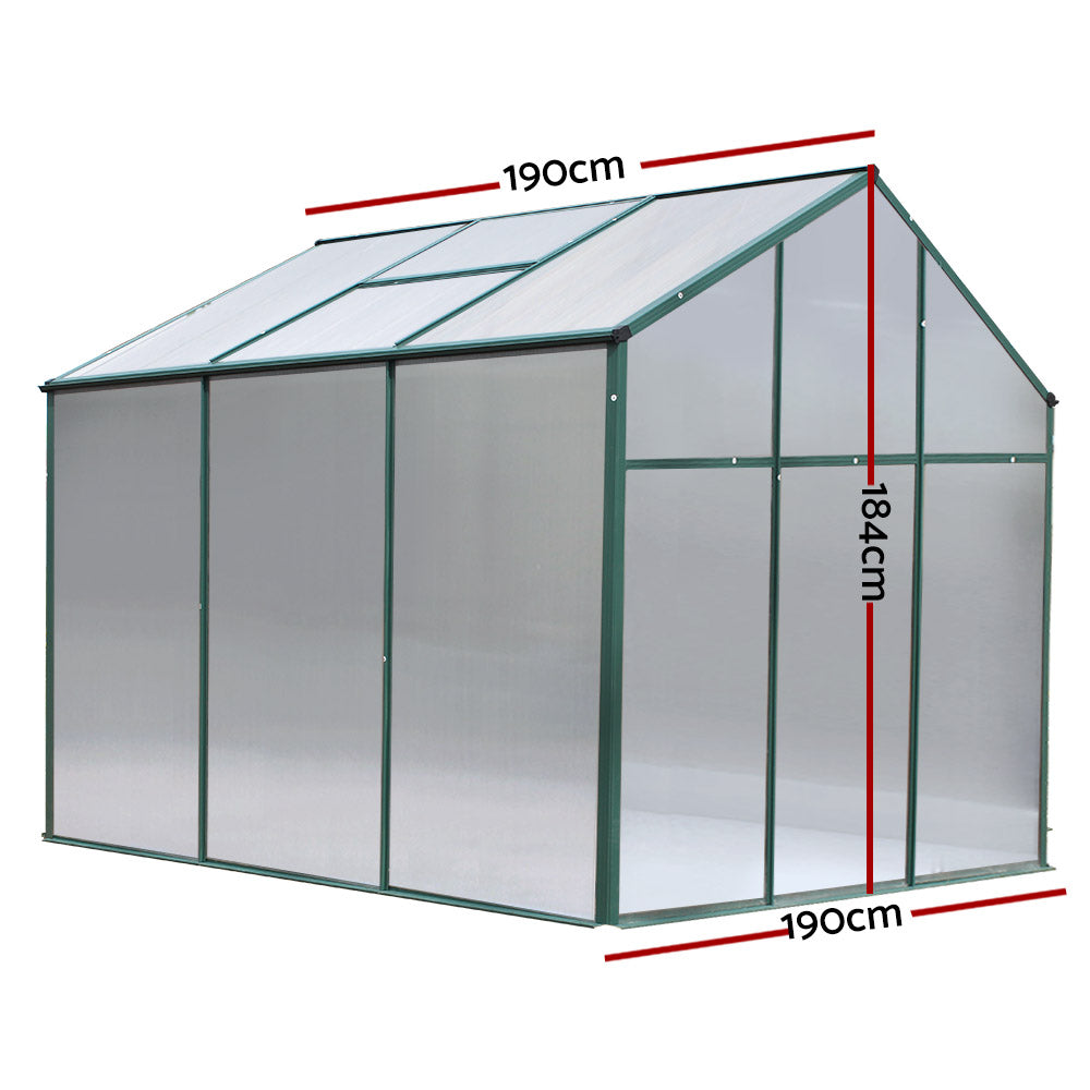 Greenfingers Greenhouse 1.9x1.9x1.83M Aluminium Polycarbonate Green House Garden Shed-NSW_Metro